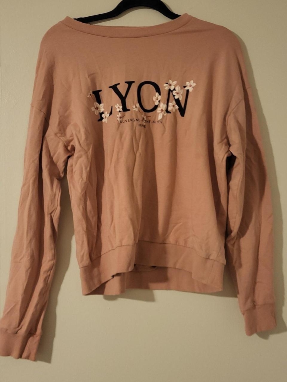 H&M Dusty Pink 'LYON' Floral Crewneck Sweatshirt